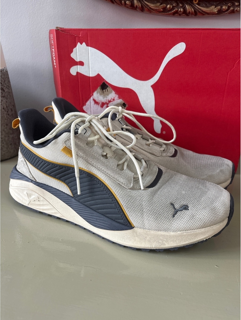 Puma Running Sneakers in Gray and Yellow, Men's Size 13 Audits